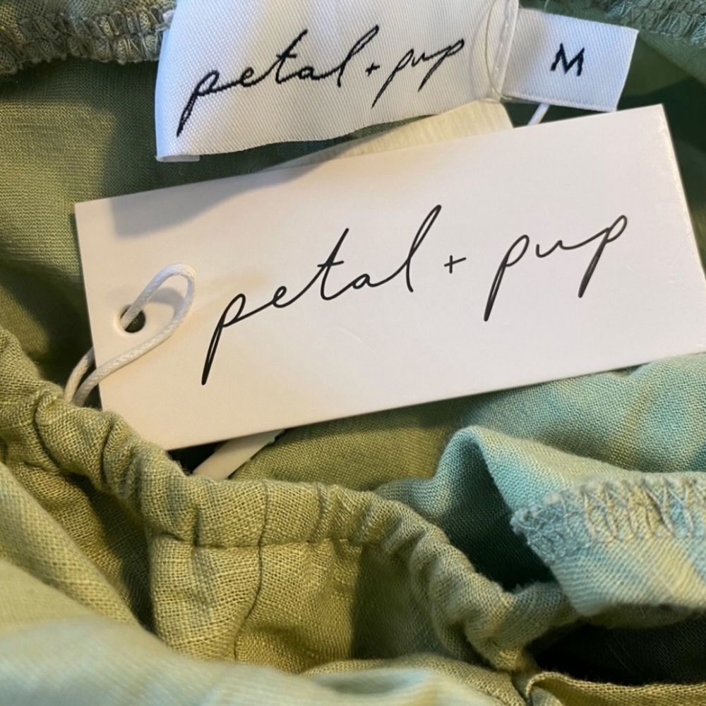 SOLD Petal & Pup | NEW Annabelle One Shoulder Maxi Dress in Sage Size M - Picture 6 of 7